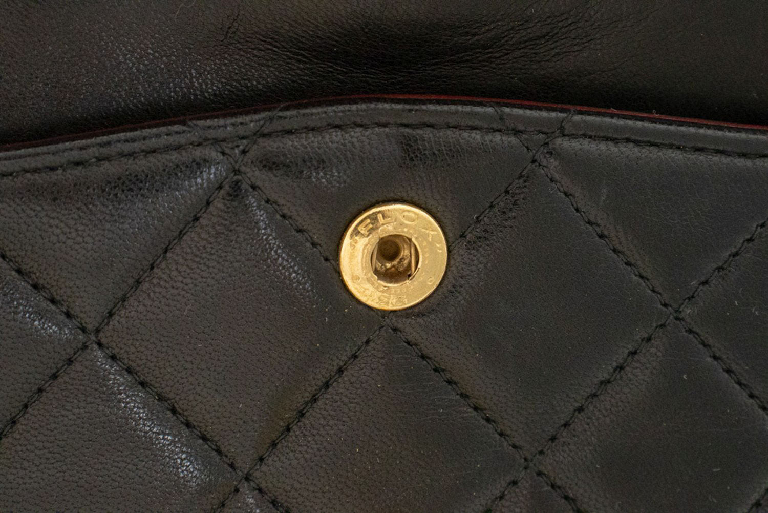 CHANEL Classic Double Flap 9" Kettenschultertasche Schwarz Lammleder aj4 hannari-shop
