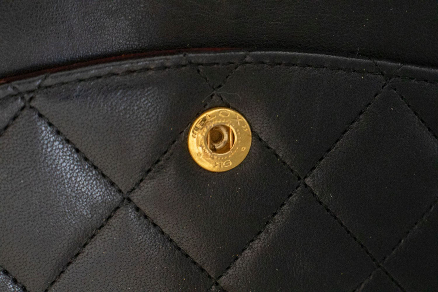 CHANEL Classic Double Flap 10" Kettenschultertasche Schwarz Lammleder aj5 hannari-shop