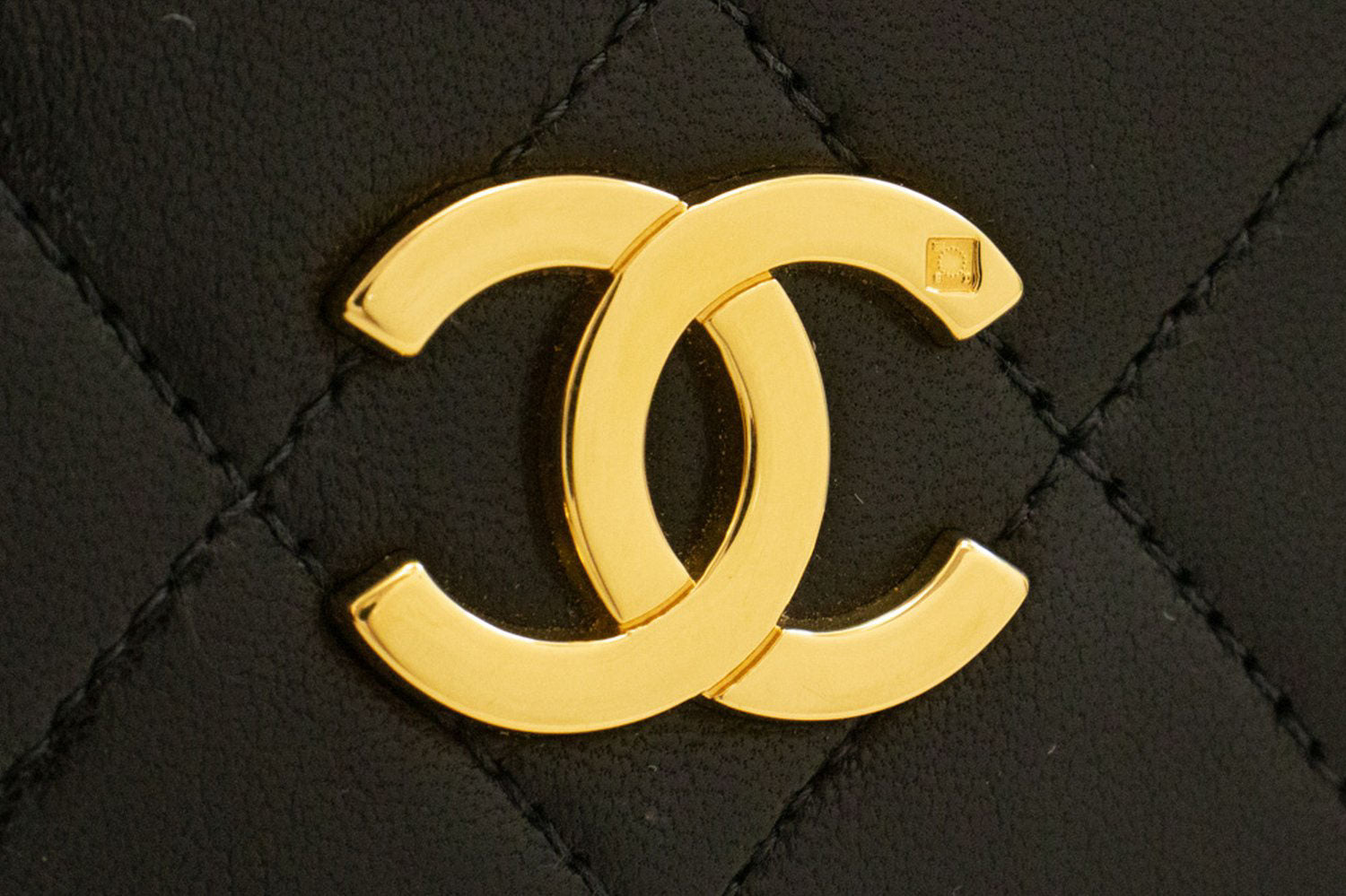 CHANEL Full Flap Chain Shoulder Bag Clutch Black Quilted Lambskin ak1 hannari-shop