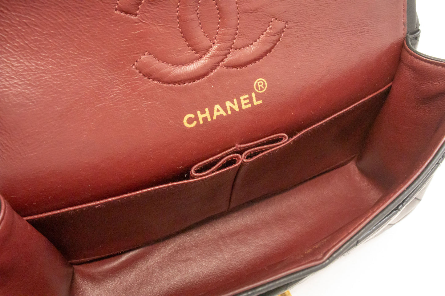 CHANEL Classic Double Flap 9" Chain Shoulder Bag Black Lambskin aj7 hannari-shop