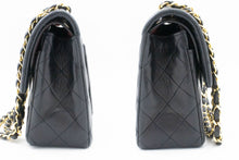 CHANEL Classic Double Flap 9" Chain Shoulder Bag Black Lambskin p46 hannari-shop