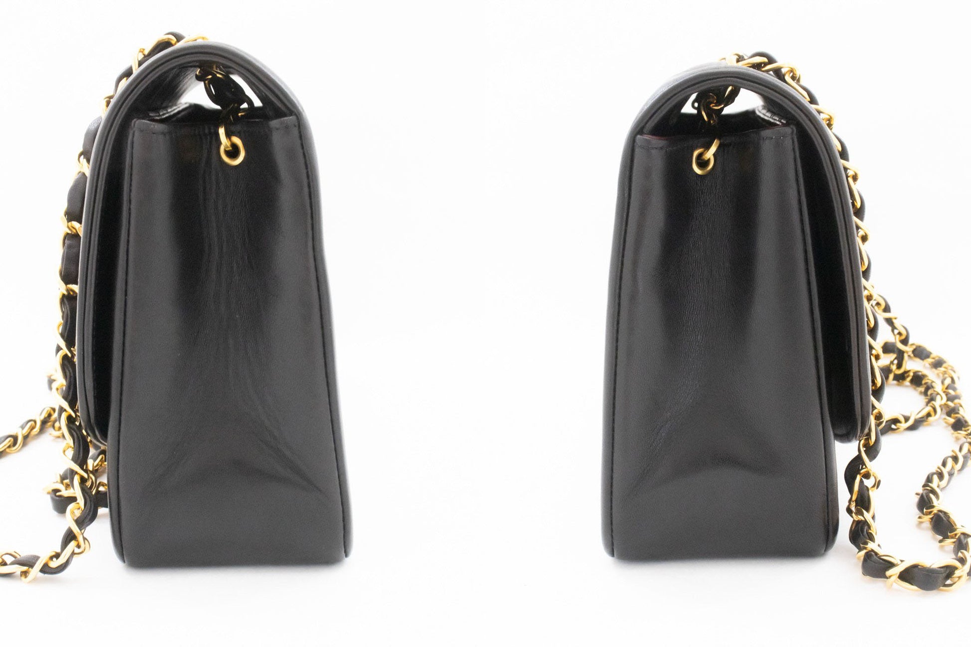 CHANEL Diana Flap Chain Schultertasche Schwarz Stepp-Lammleder ai3 hannari-shop