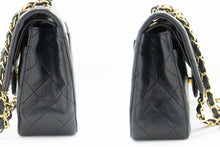 CHANEL Classic Double Flap 9" Chain Shoulder Bag Black Lambskin p02 hannari-shop
