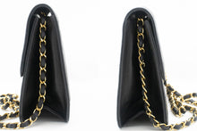 CHANEL Small Chain Shoulder Bag Clutch Black Quilted Flap Lambskin p06 hannari-shop