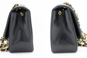 CHANEL Diana Flap Chain Shoulder Bag Black Quilted Lambskin Purse n77 hannari-shop