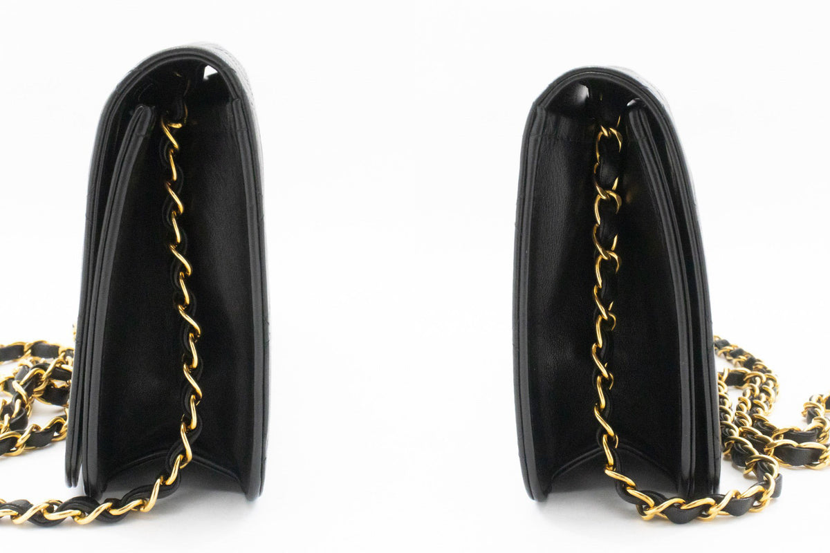 CHANEL Full Flap Chain Schultertasche Clutch Schwarz Gestepptes Lammleder ao4 — Seite hannari-shop