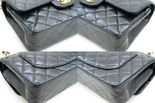 CHANEL Grained Calfskin Double Flap 9" Chain Shoulder Bag Black n49 hannari-shop