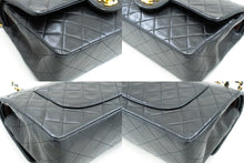 CHANEL Classic Double Flap 10" Chain Shoulder Bag Black Lambskin m90 hannari-shop