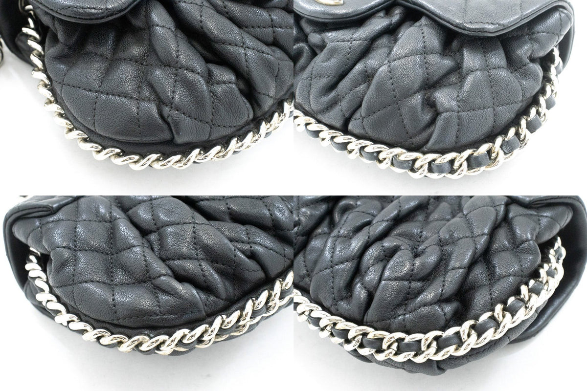 CHANEL Chain Around Small Shoulder Bag Crossbody Black Calfskin ap7 — Ecken hannari-shop