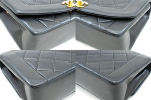 CHANEL Diana Flap Chain Shoulder Bag Black Quilted Lambskin Purse n80 hannari-shop