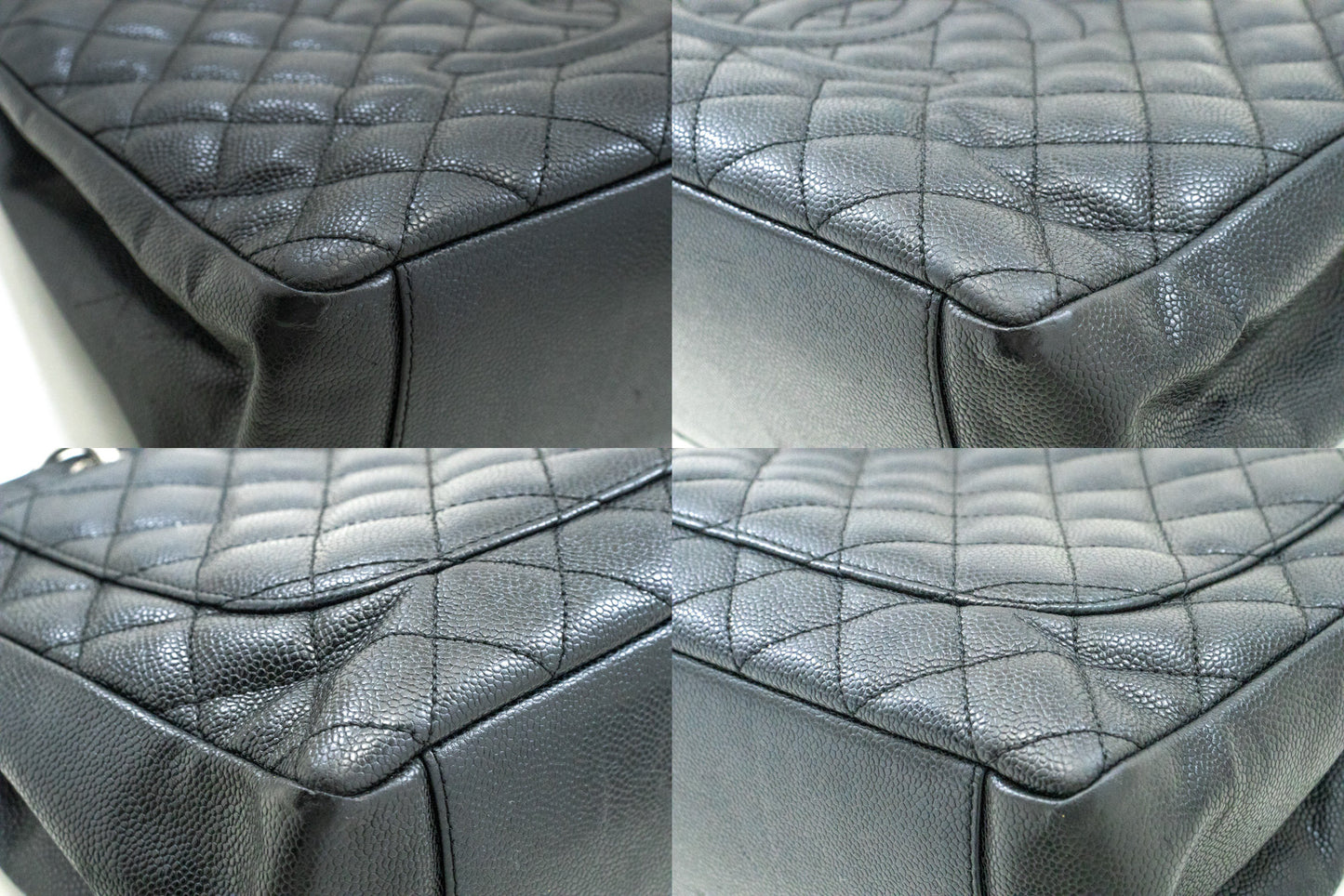 CHANEL Caviar GST 13" Grand Shopping Tote Kettenschultertasche Schwarz n38 hannari-shop
