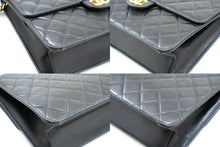 CHANEL Small Chain Shoulder Bag Clutch Black Quilted Flap Lambskin p06 hannari-shop