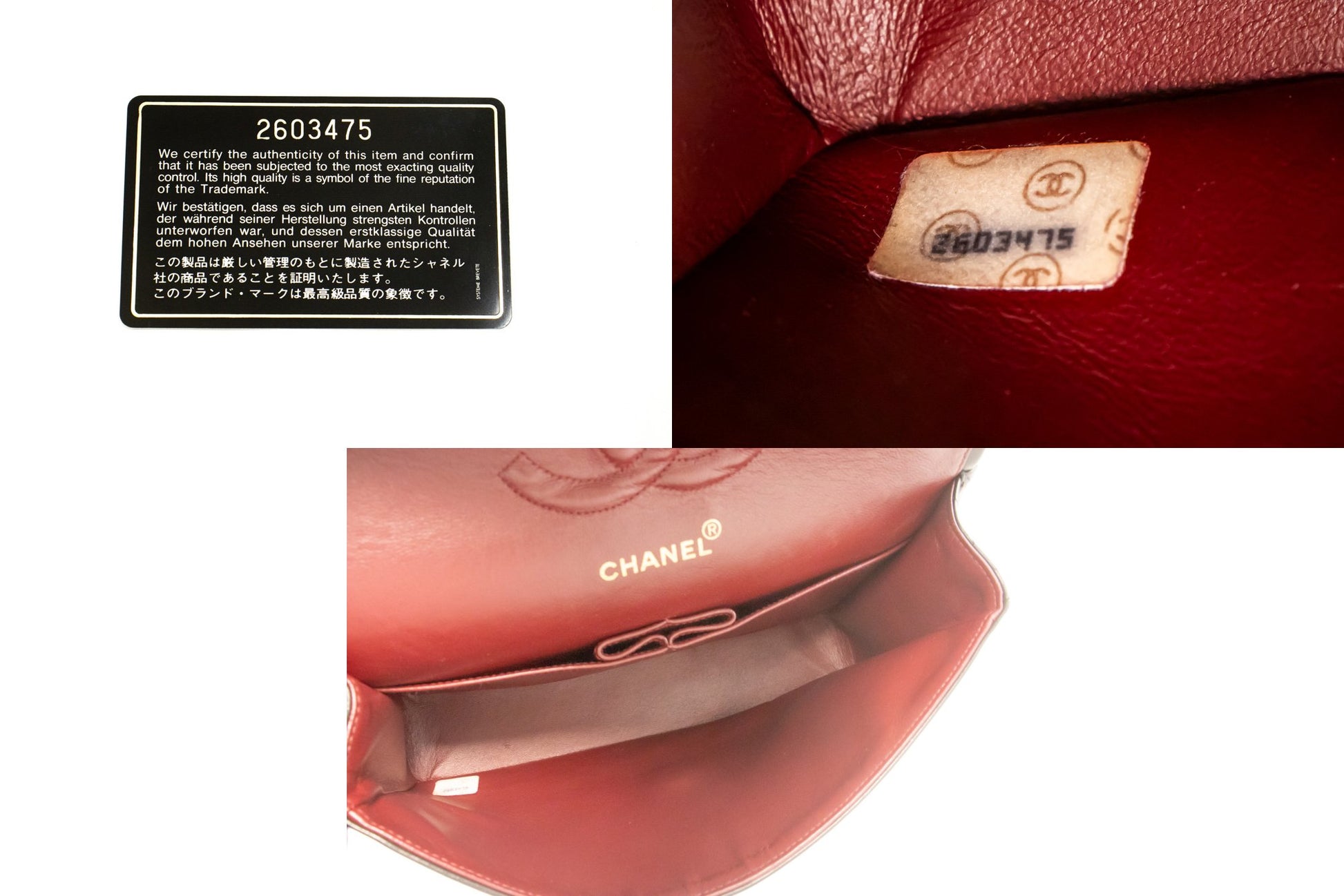 CHANEL Classic Double Flap 10" Ketten-Umhängetasche Schwarz Lammleder am1 hannari-shop