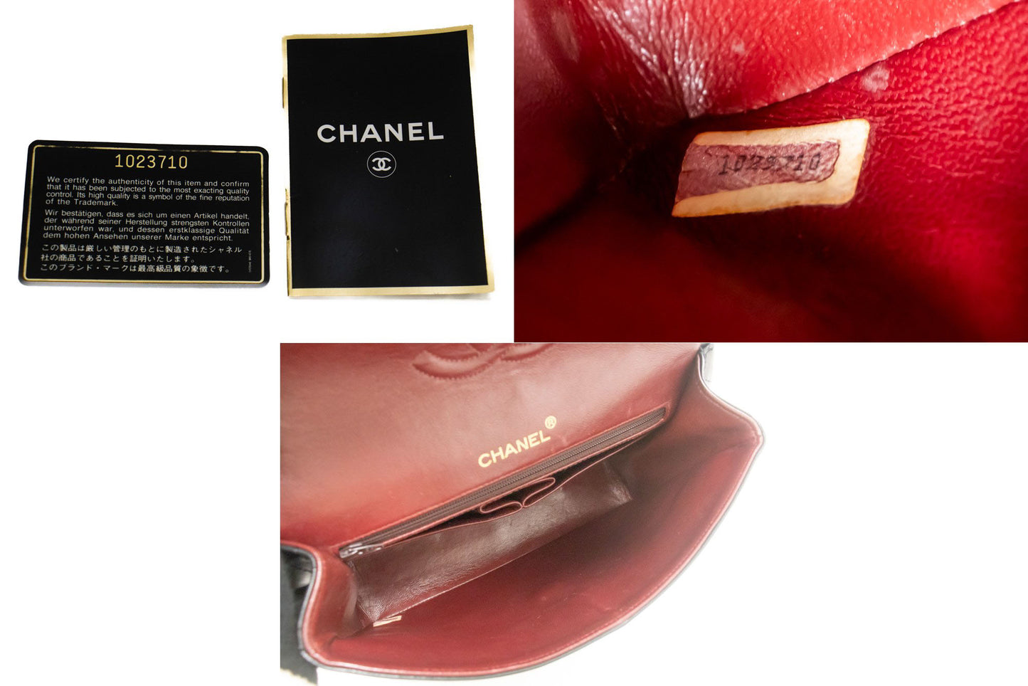CHANEL Classic Double Flap Square Chain Schultertasche Schwarz Lamm ad7 hannari-shop