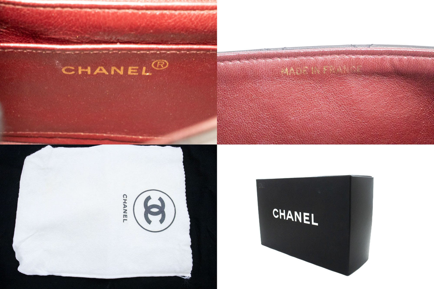CHANEL Mini Square Small Chain Shoulder Bag Crossbody Black Lamb af1 hannari-shop