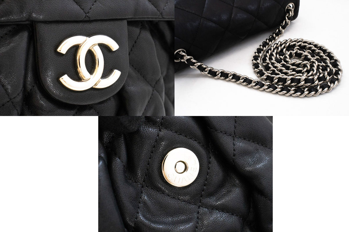CHANEL Chain Around Schultertasche Crossbody Schwarz Kalbsleder ap9 — Beschläge hannari-shop