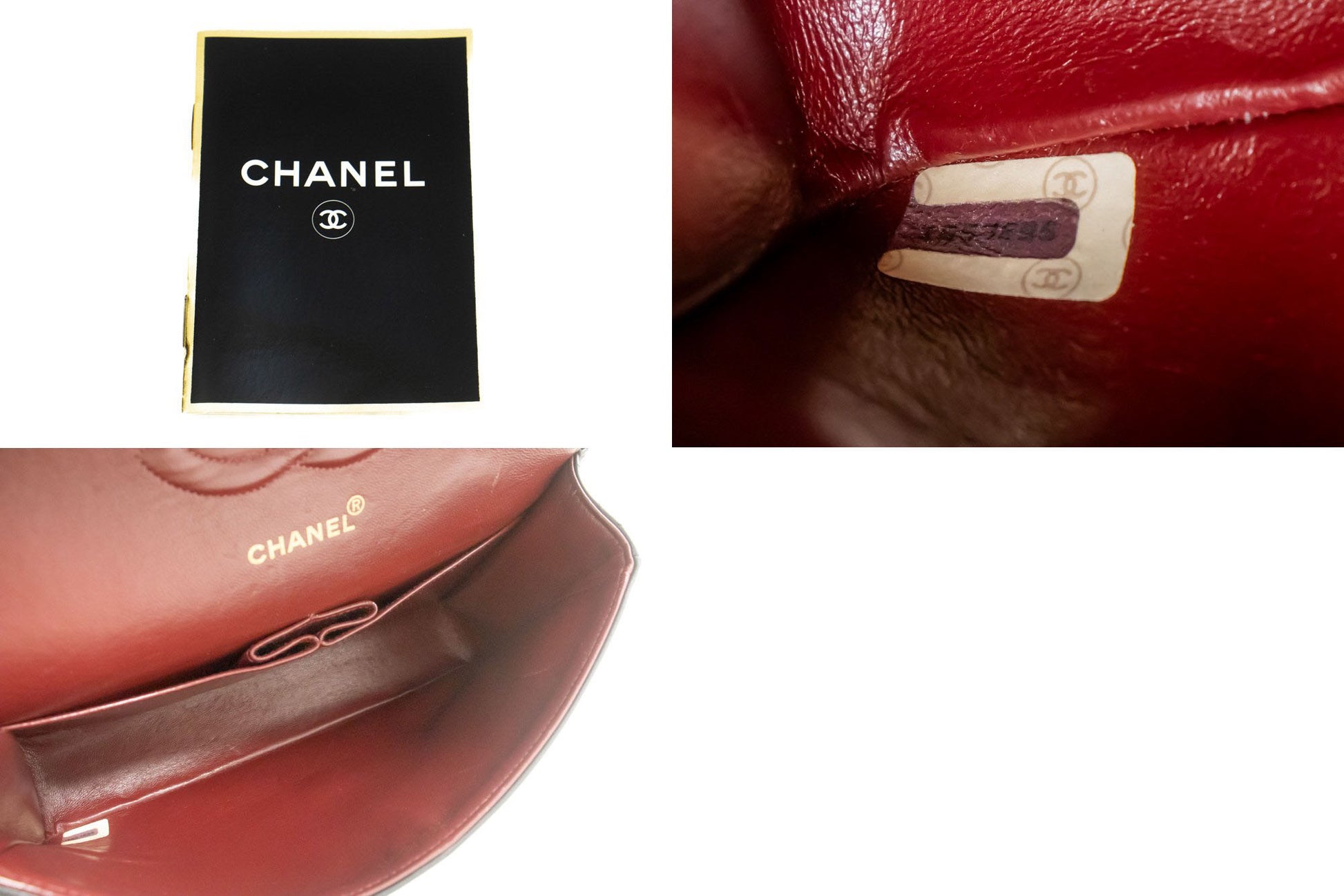 CHANEL Classic Double Flap 10" Kettenschultertasche Schwarz Lammleder ad8 hannari-shop