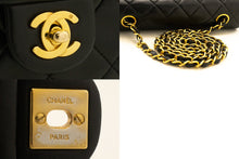 CHANEL Mini Square Small Chain Shoulder Bag Crossbody Black Lamb n37 hannari-shop