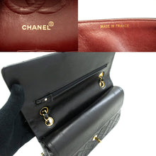 CHANEL Classic Double Flap 10" Chain Shoulder Bag Black Lambskin m90 hannari-shop