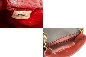 CHANEL Mini Square Small Chain Shoulder Bag Crossbody Black Lamb n37 hannari-shop