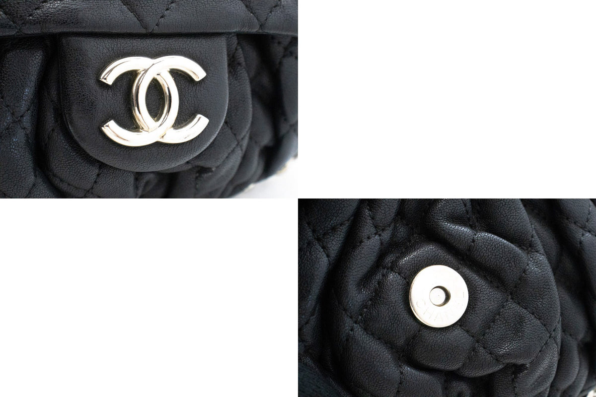 CHANEL Chain Around Small Shoulder Bag Crossbody Black Calfskin ap7 — Beschläge hannari-shop