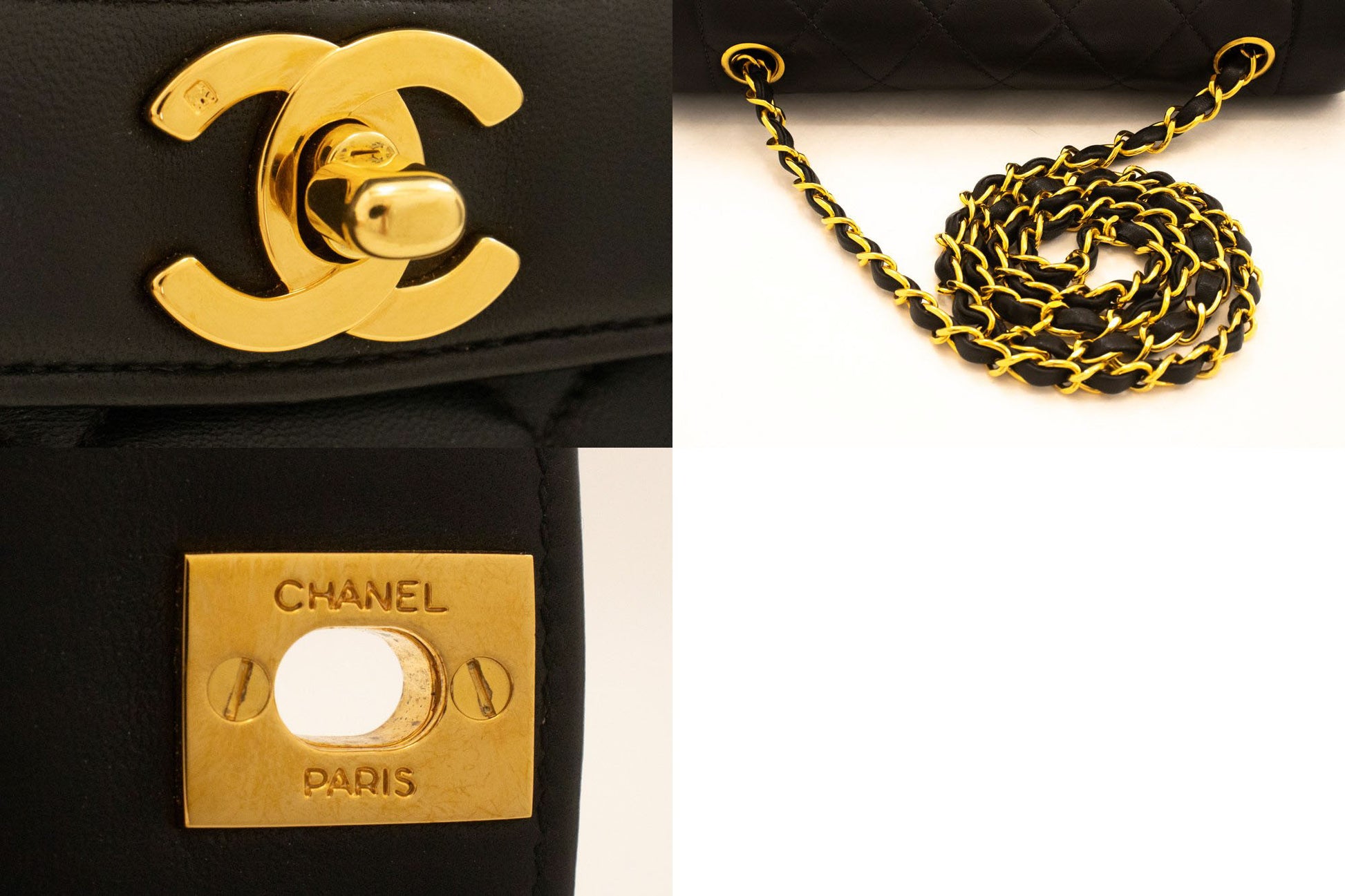 CHANEL Diana Flap Chain Schultertasche Schwarz Stepp-Lammleder ai3 hannari-shop