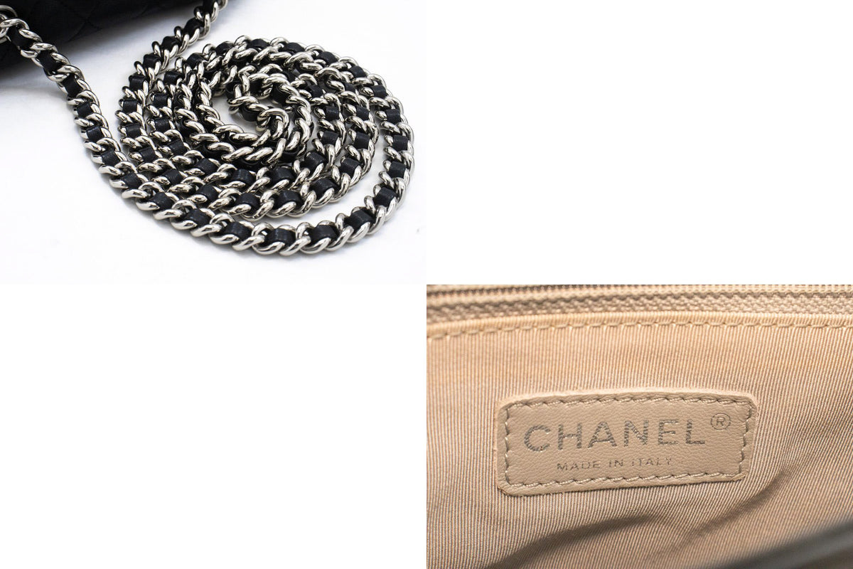 CHANEL Chain Around Small Shoulder Bag Crossbody Black Calfskin ap7 — CHANEL-Logo im Inneren hannari-shop