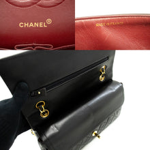 CHANEL Classic Double Flap 10" Chain Shoulder Bag Black Lambskin m75 hannari-shop