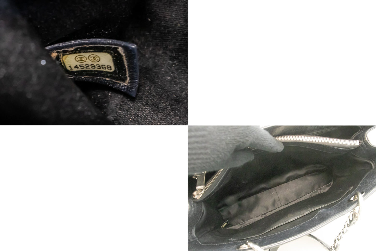 CHANEL Caviar GST 13" Grand Shopping Tote Kettenschultertasche Schwarz n38 hannari-shop