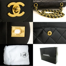 CHANEL Classic Double Flap 9" Chain Shoulder Bag Black Lambskin m85 hannari-shop