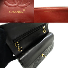 CHANEL Classic Double Flap 9" Chain Shoulder Bag Black Lambskin m85 hannari-shop