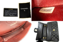 CHANEL Classic Double Flap 9" Chain Shoulder Bag Black Lambskin m85 hannari-shop