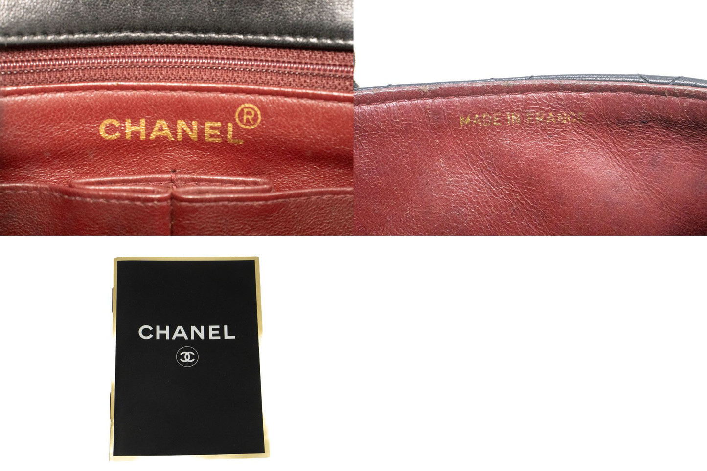 CHANEL Mini Square Small Chain Shoulder Bag Crossbody Black Lamb ag3 hannari-shop