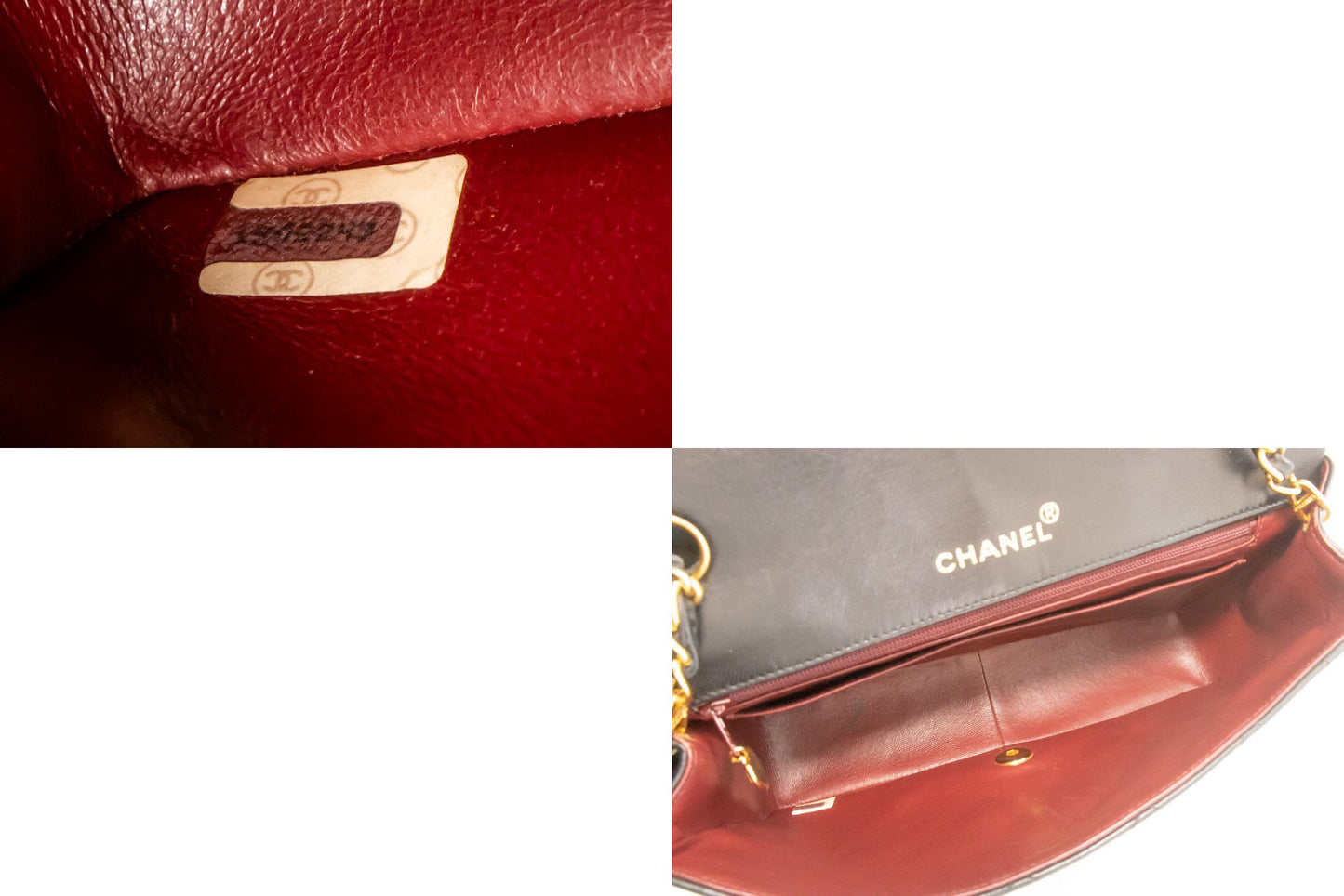 CHANEL Diana Flap Chain Schultertasche Schwarz Gepolstertes Lammleder ak2 hannari-shop