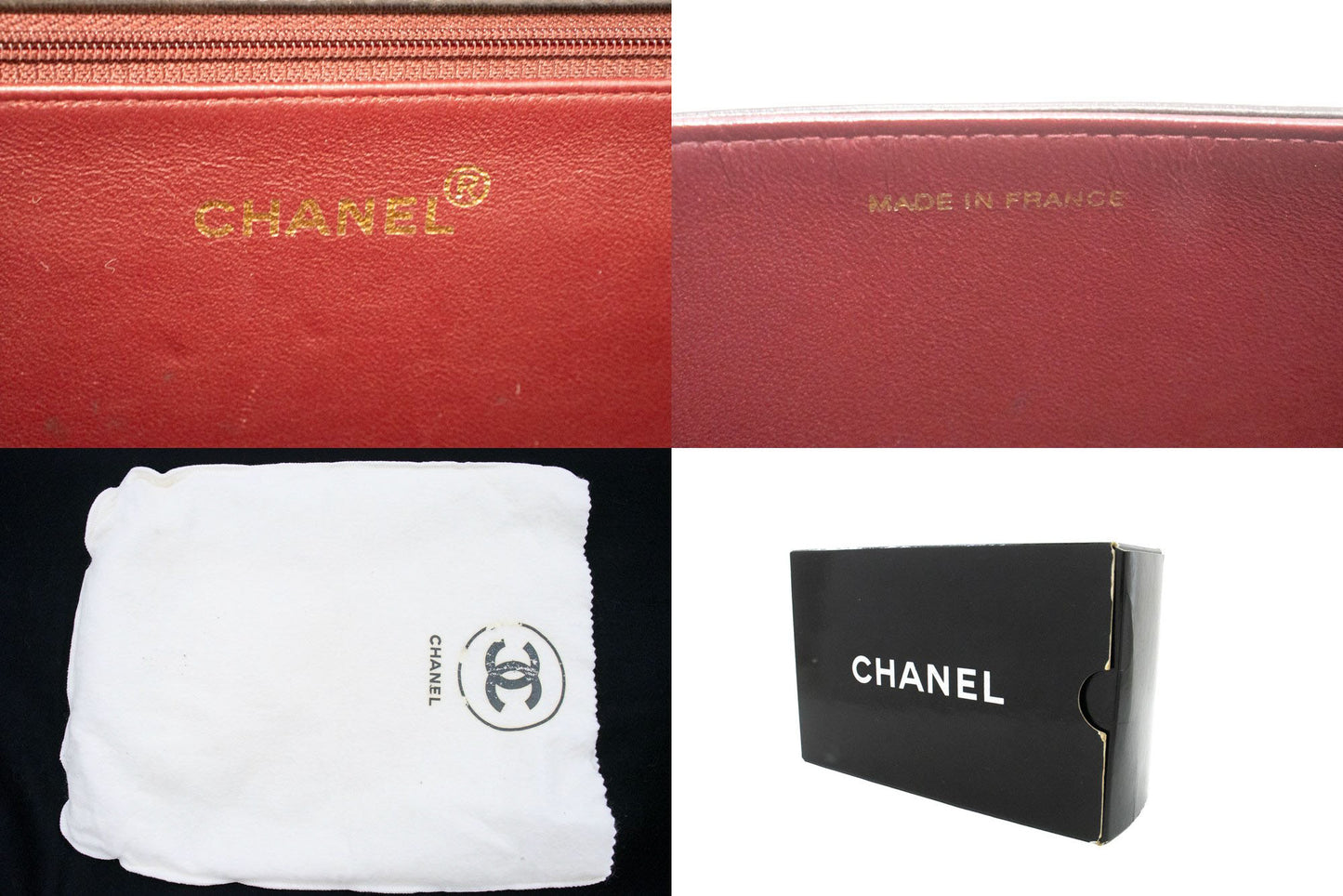 CHANEL Full Flap Chain Shoulder Bag Clutch Black Quilted Lambskin aj6 hannari-shop
