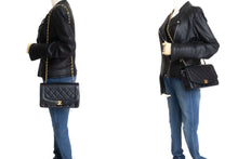 CHANEL Diana Flap Chain Shoulder Bag Black Quilted Lambskin Purse ah1 hannari-shop