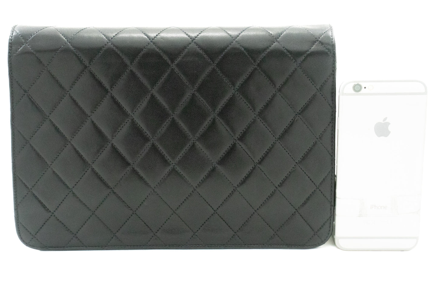CHANEL Chain Shoulder Bag Clutch Black Quilted Flap Lambskin Purse k11 hannari-shop