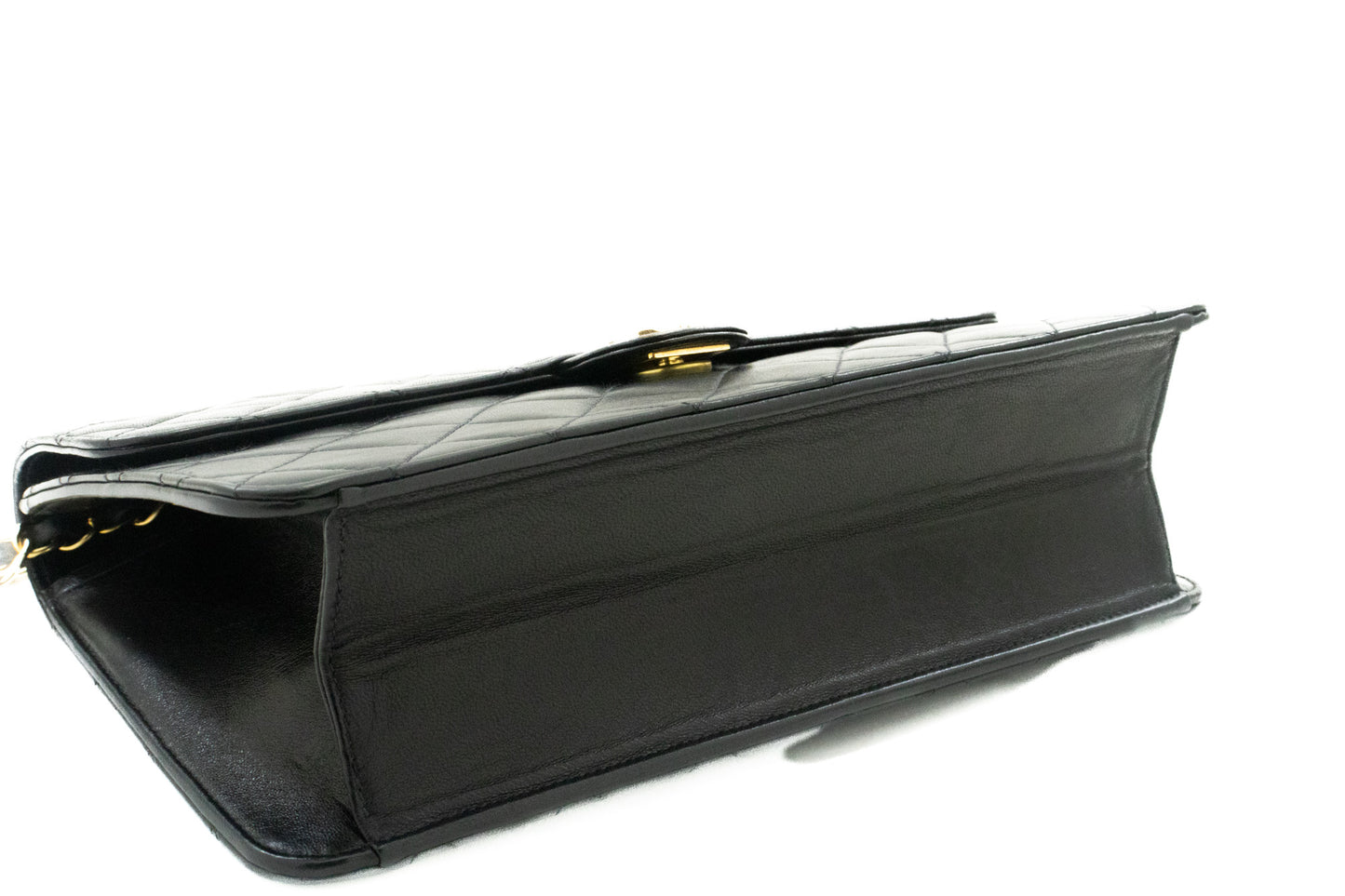 CHANEL Chain Shoulder Bag Clutch Black Quilted Flap Lambskin Purse k11 hannari-shop