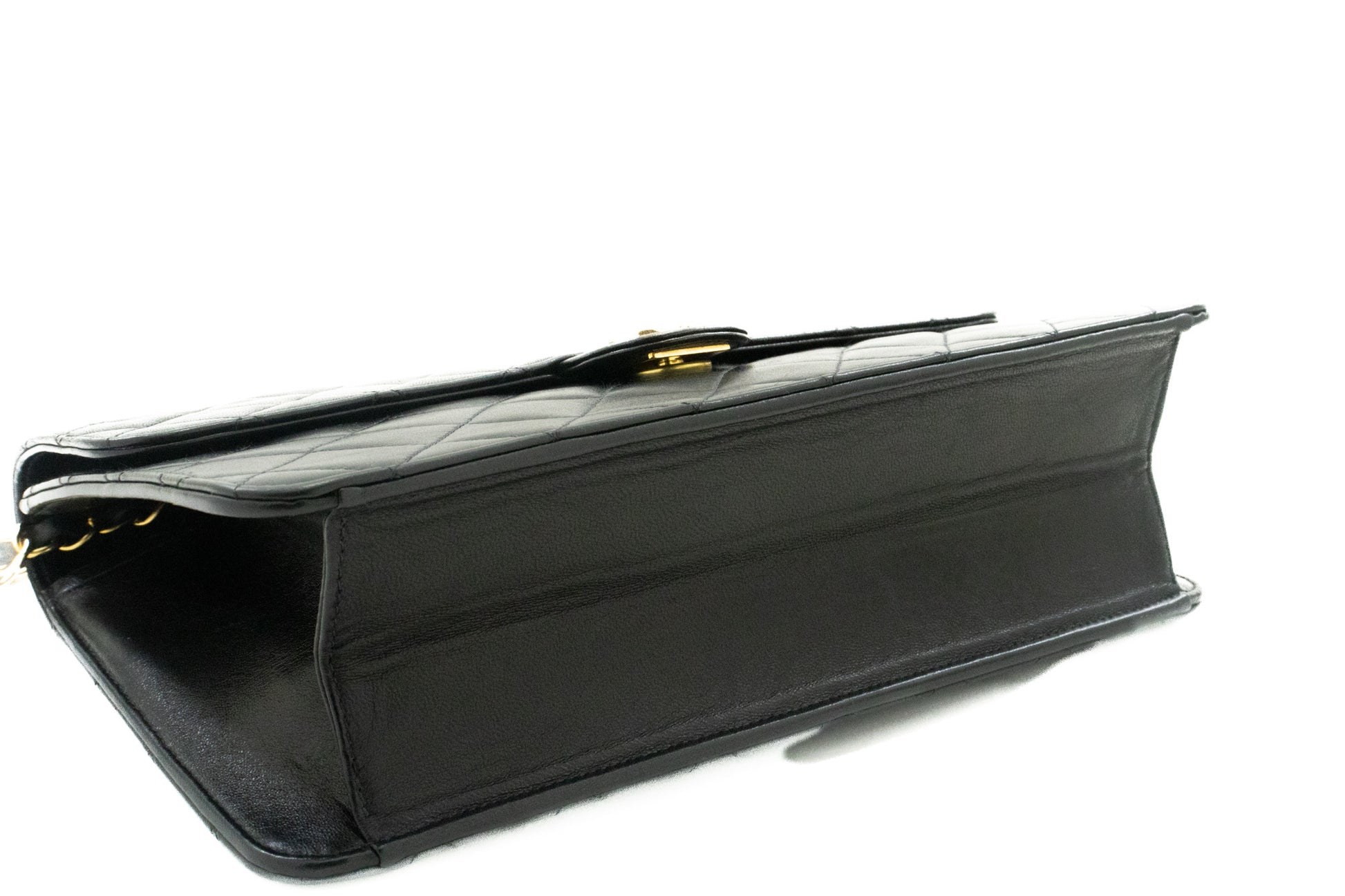 CHANEL Chain Shoulder Bag Clutch Black Quilted Flap Lambskin Purse k11 hannari-shop