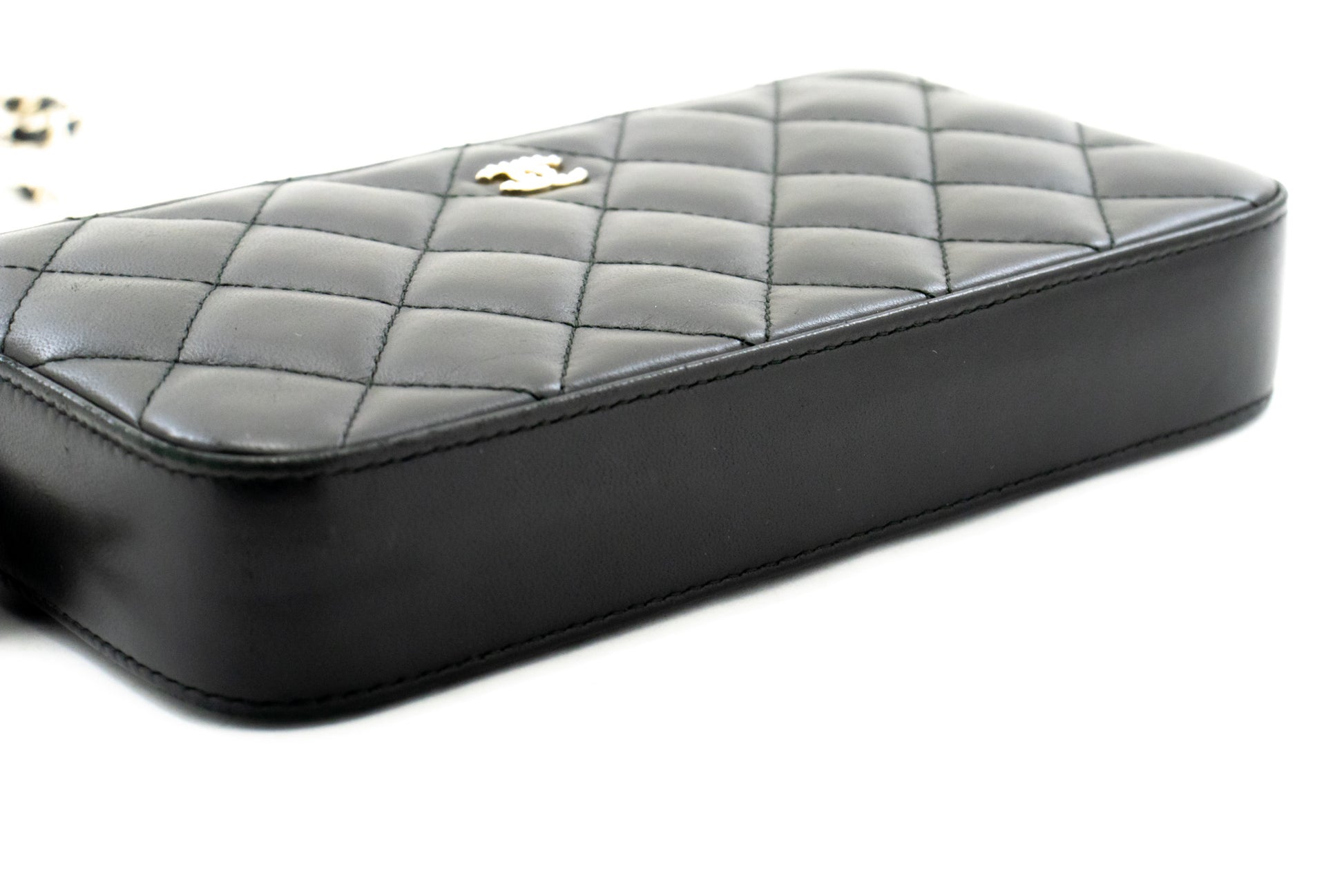 CHANEL Lambskin Pearl Wallet On Chain WOC Double Zip Chain Bag L17 hannari-shop