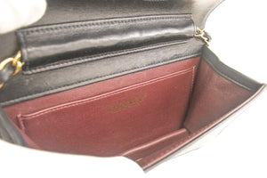 CHANEL Full Flap Chain Shoulder Bag Clutch Black Quilted Lambskin j67 hannari-shop
