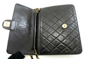 CHANEL Small Chain Shoulder Bag Clutch Black Quilted Flap Lambskin L81 hannari-shop