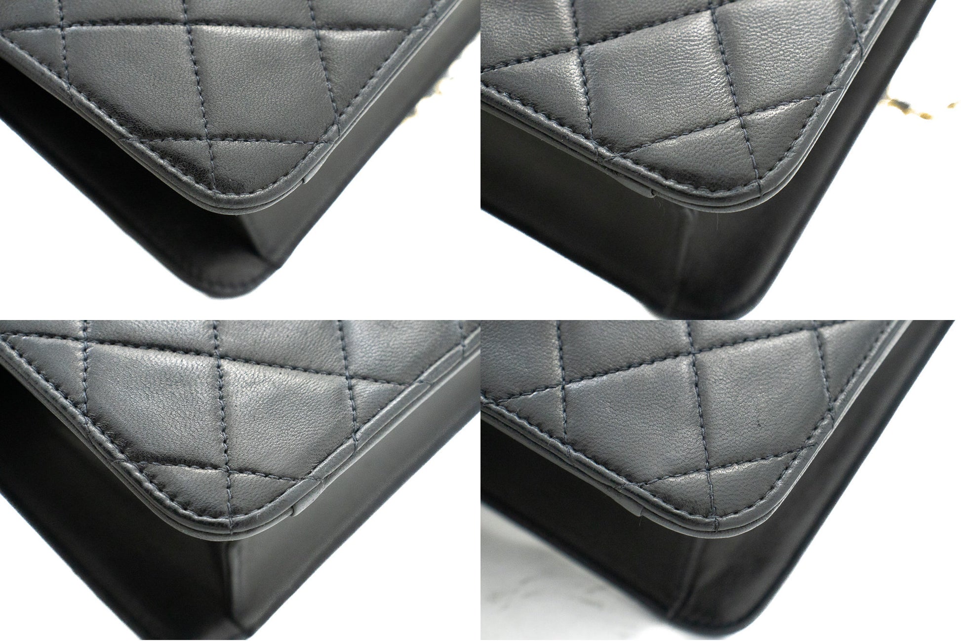 CHANEL Chain Shoulder Bag Clutch Black Quilted Flap Lambskin Purse k13 hannari-shop
