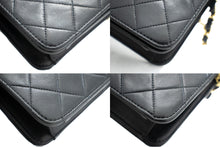 CHANEL Full Flap Chain Shoulder Bag Clutch Black Quilted Lambskin j67 hannari-shop