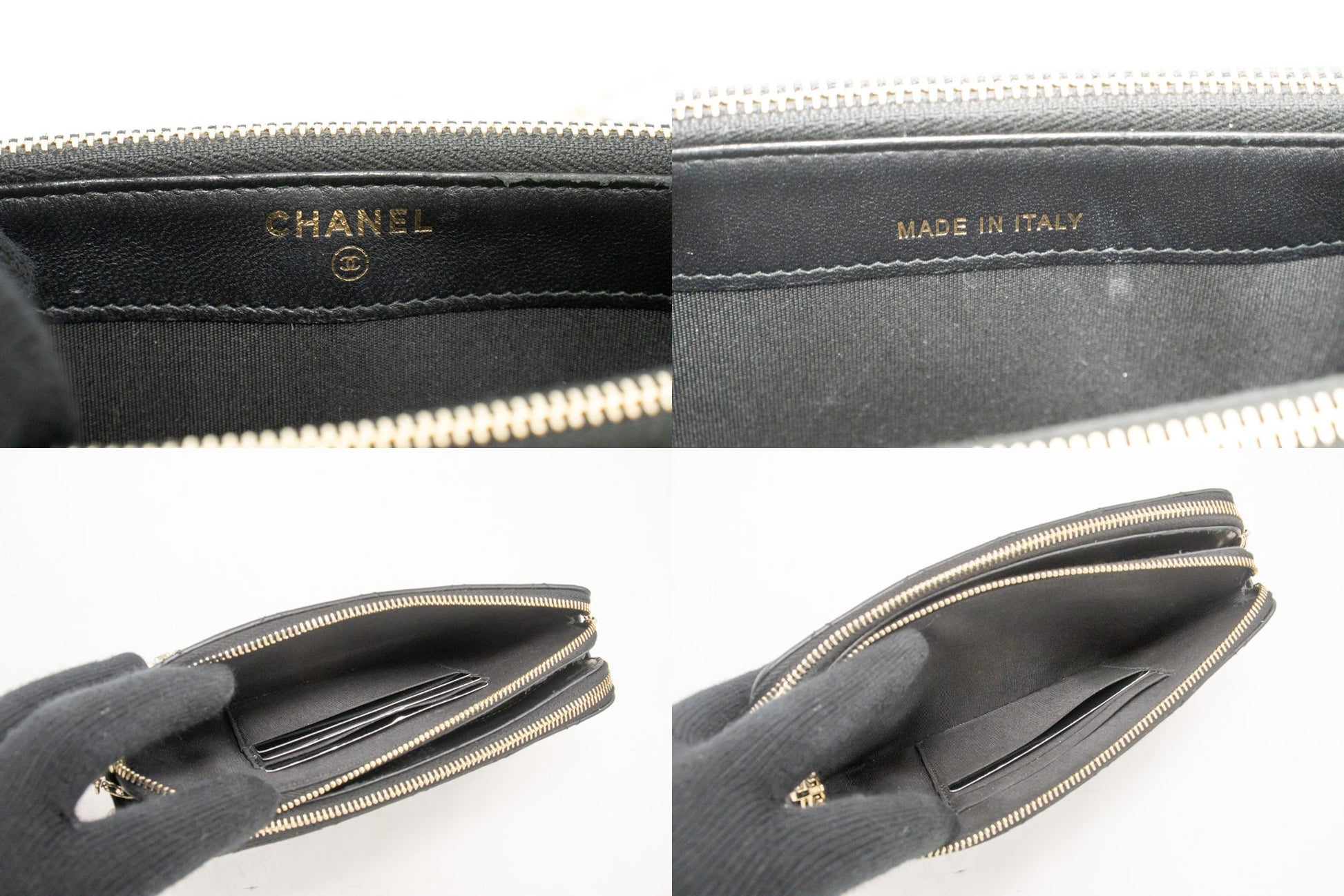CHANEL Lambskin Pearl Wallet On Chain WOC Double Zip Chain Bag L17 hannari-shop